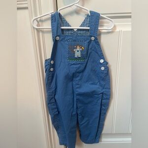 Blue Kids Overalls with Embroidered Design